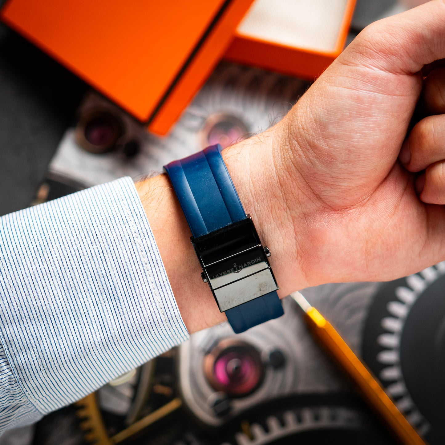 Ulysse Nardin Executive Dual Time Automatic Blue Dial 42mm