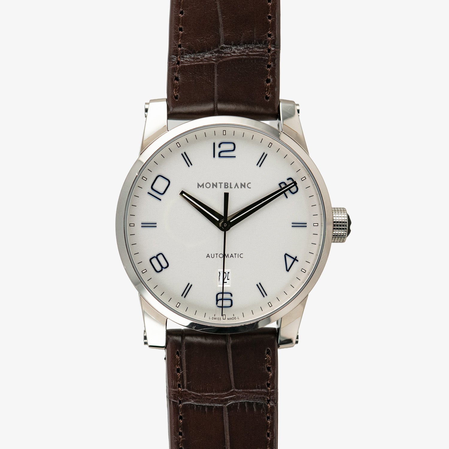 Leather Montblanc 110340 Montblanc Timewalker Automatic Silver