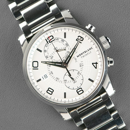 Montblanc TimeWalker Twinfly Chrono Silver Dial 43mm