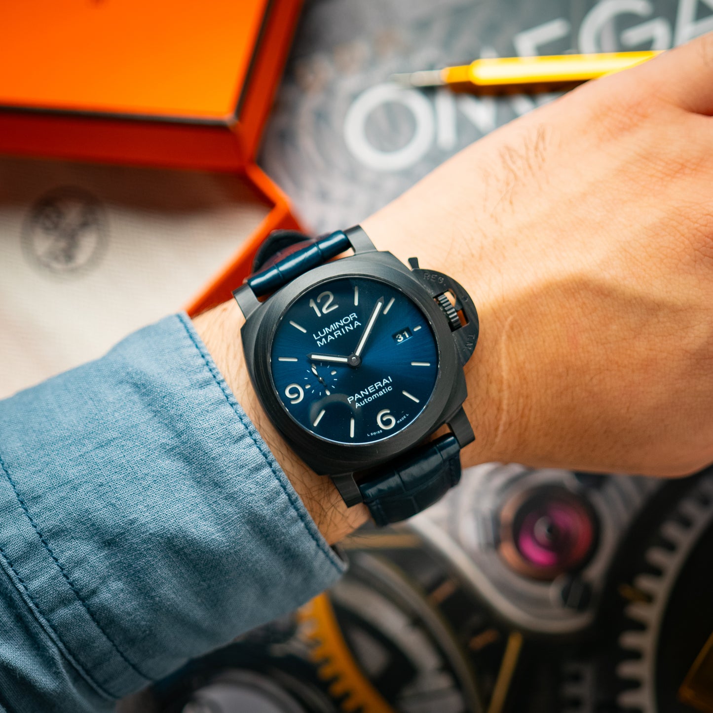 Panerai Luminor Marina Automatic Carbotech Blue Dial 44mm