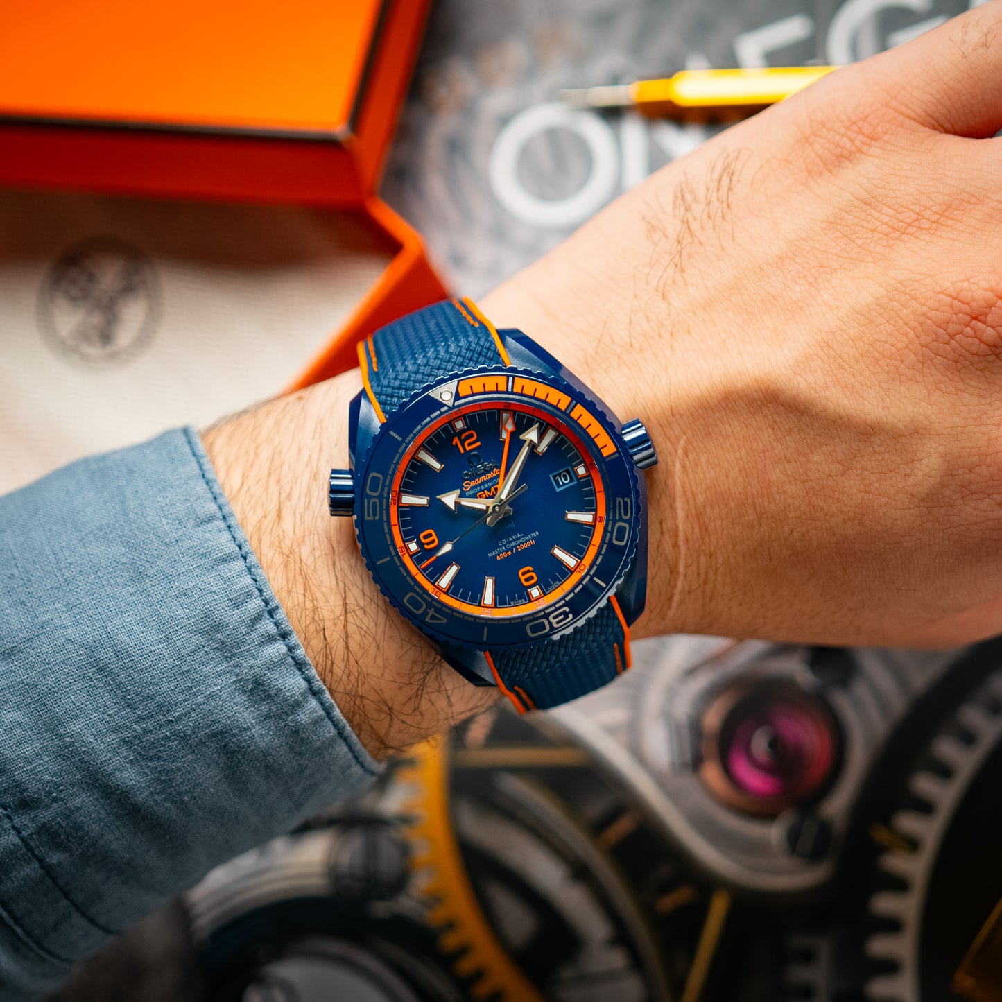 Omega Seamaster Planet Ocean 600M Big Blue GMT Ceramic 45.5mm