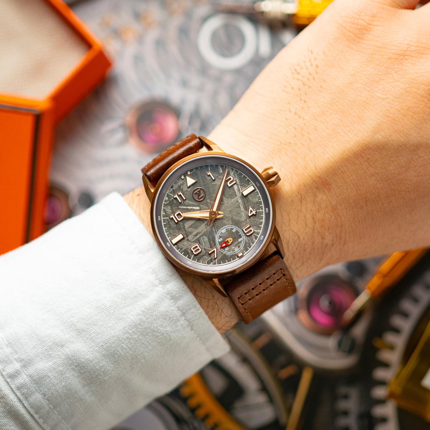 Zelos Skyraider Bronze Meteorite Dial Manual 42mm