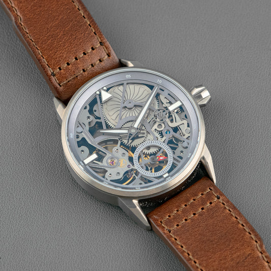 Zelos Skyraider Titanium Skeleton Dial Manual 42mm