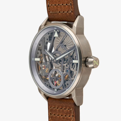 Zelos Skyraider Titanium Skeleton Dial Manual 42mm