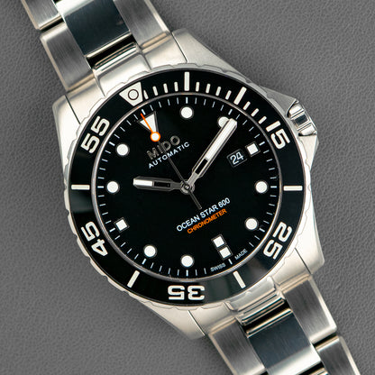 Mido Ocean Star 600 Chronometer Black Dial 43.5mm