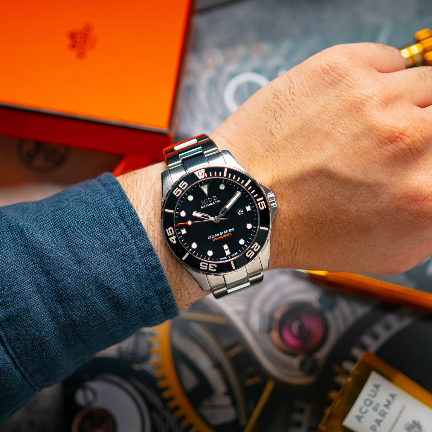 Mido Ocean Star 600 Chronometer Black Dial 43.5mm