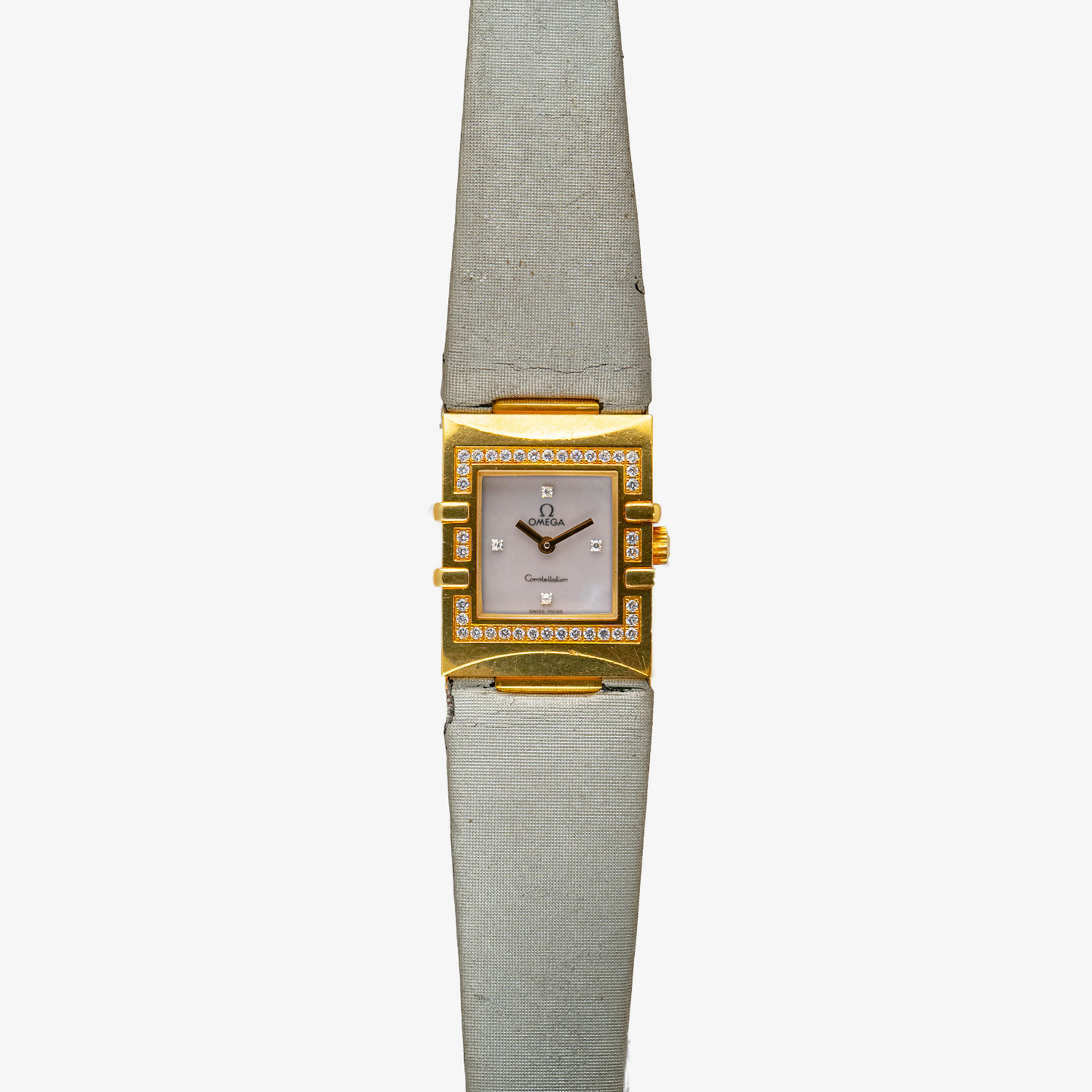 Omega Constellation Quadra Diamonds Yellow Gold Quartz 20mm