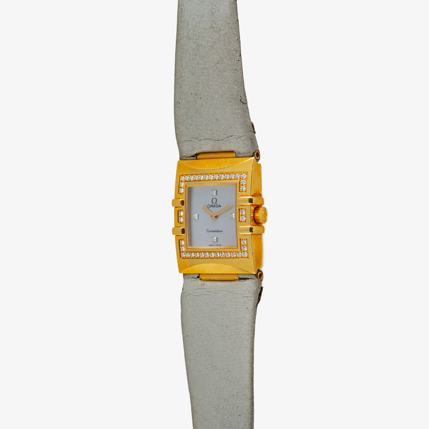 Omega Constellation Quadra Diamonds Yellow Gold Quartz 20mm
