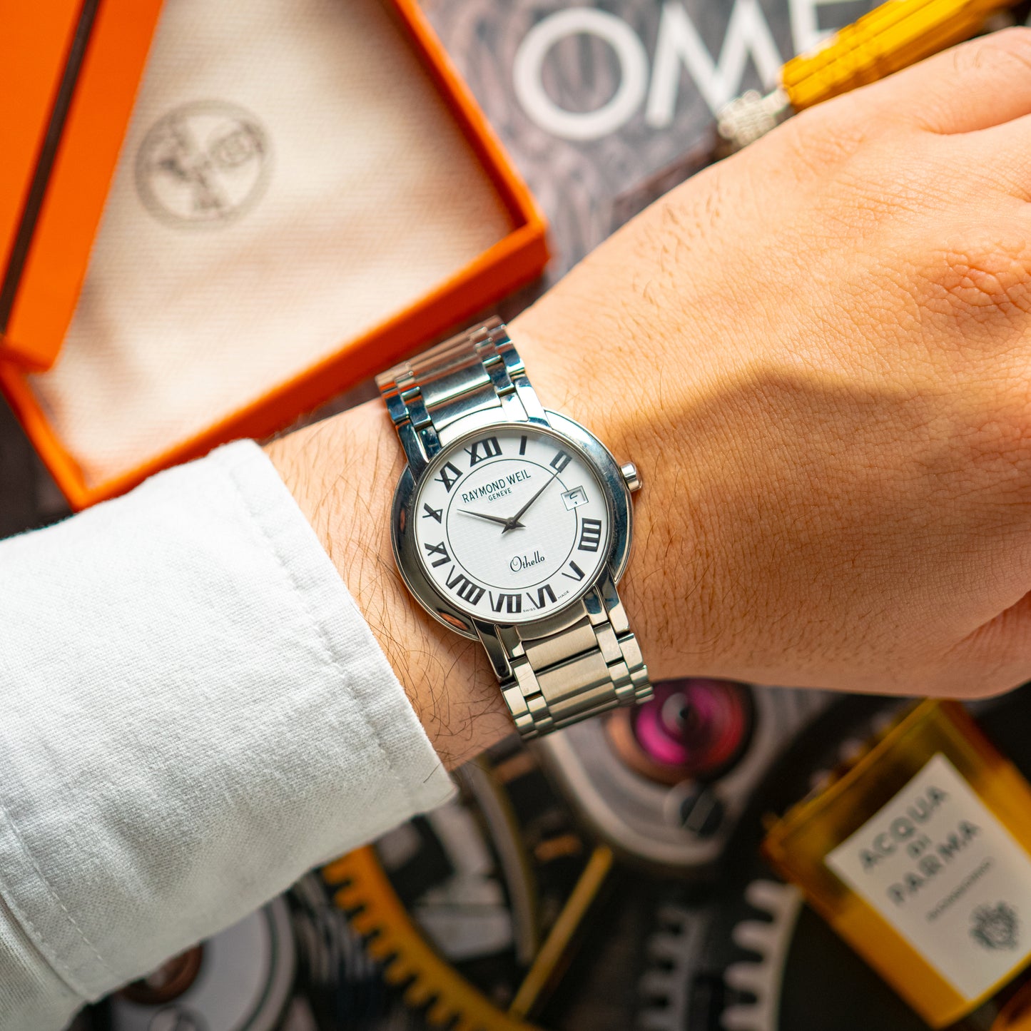 Raymond Weil Othello Quartz Date White Dial 37mm