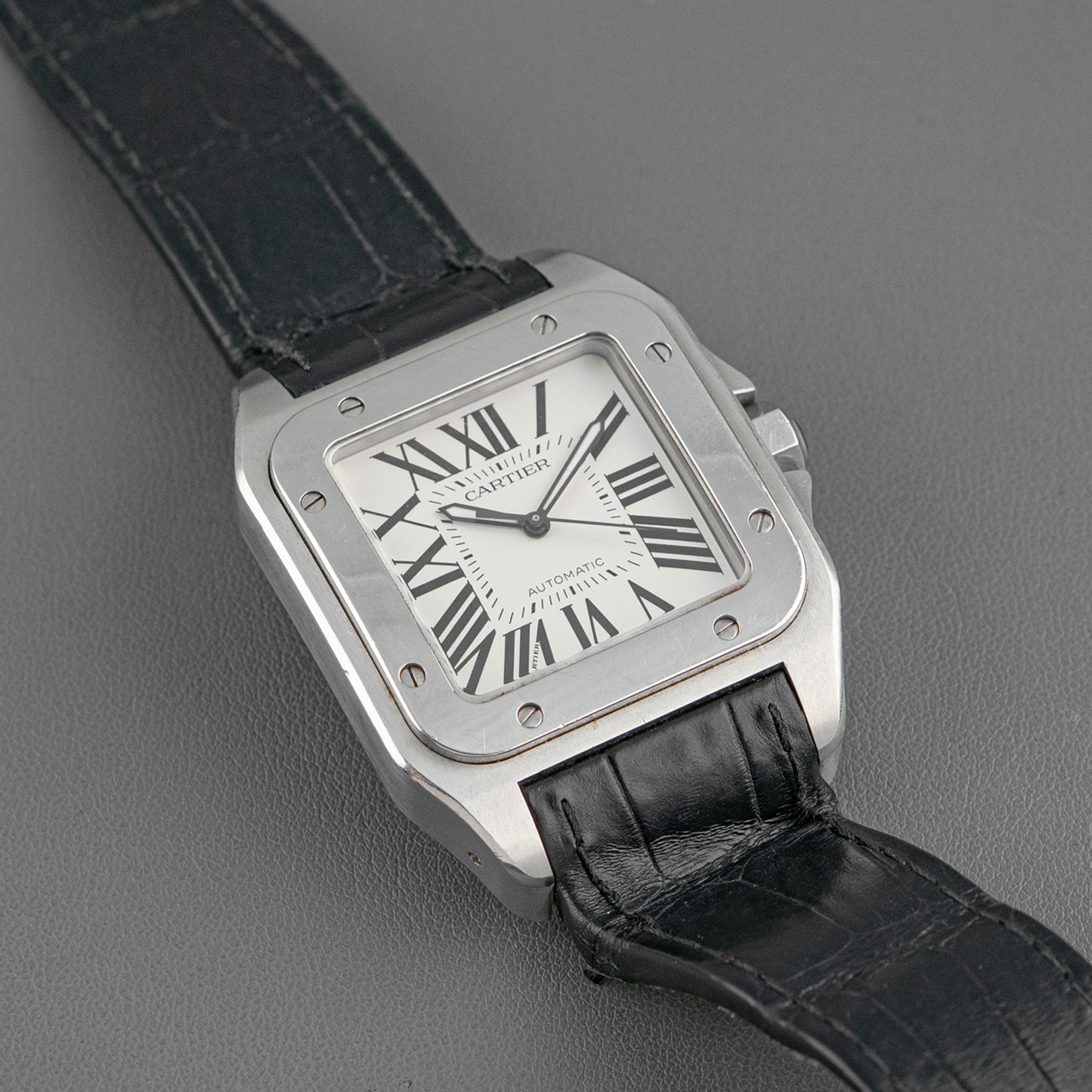 Cartier Santos 100 Automatic Silver Dial Steel 38mm