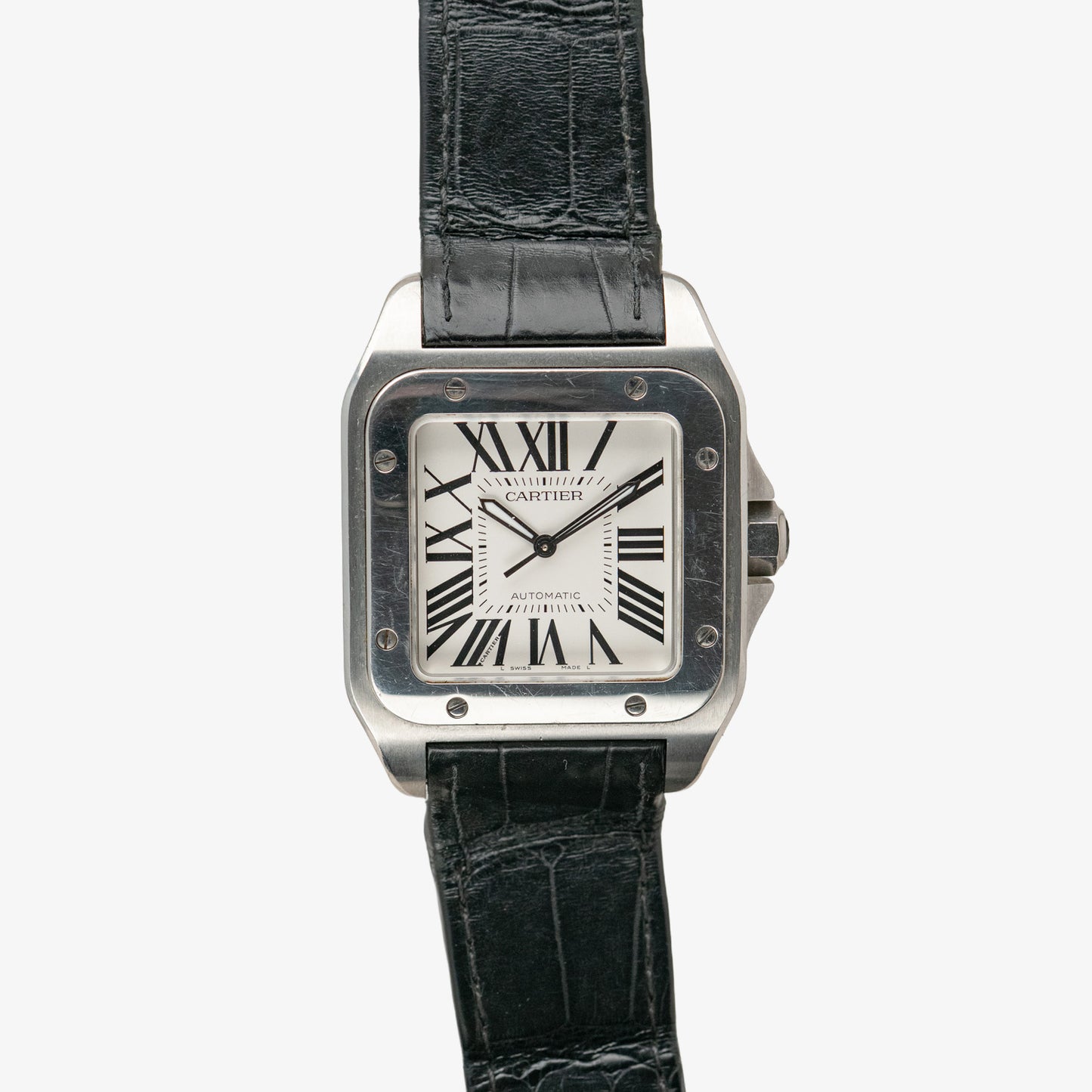 Cartier Santos 100 Automatic Silver Dial Steel 38mm
