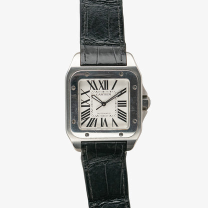 Cartier Santos 100 Automatic Silver Dial Steel 38mm