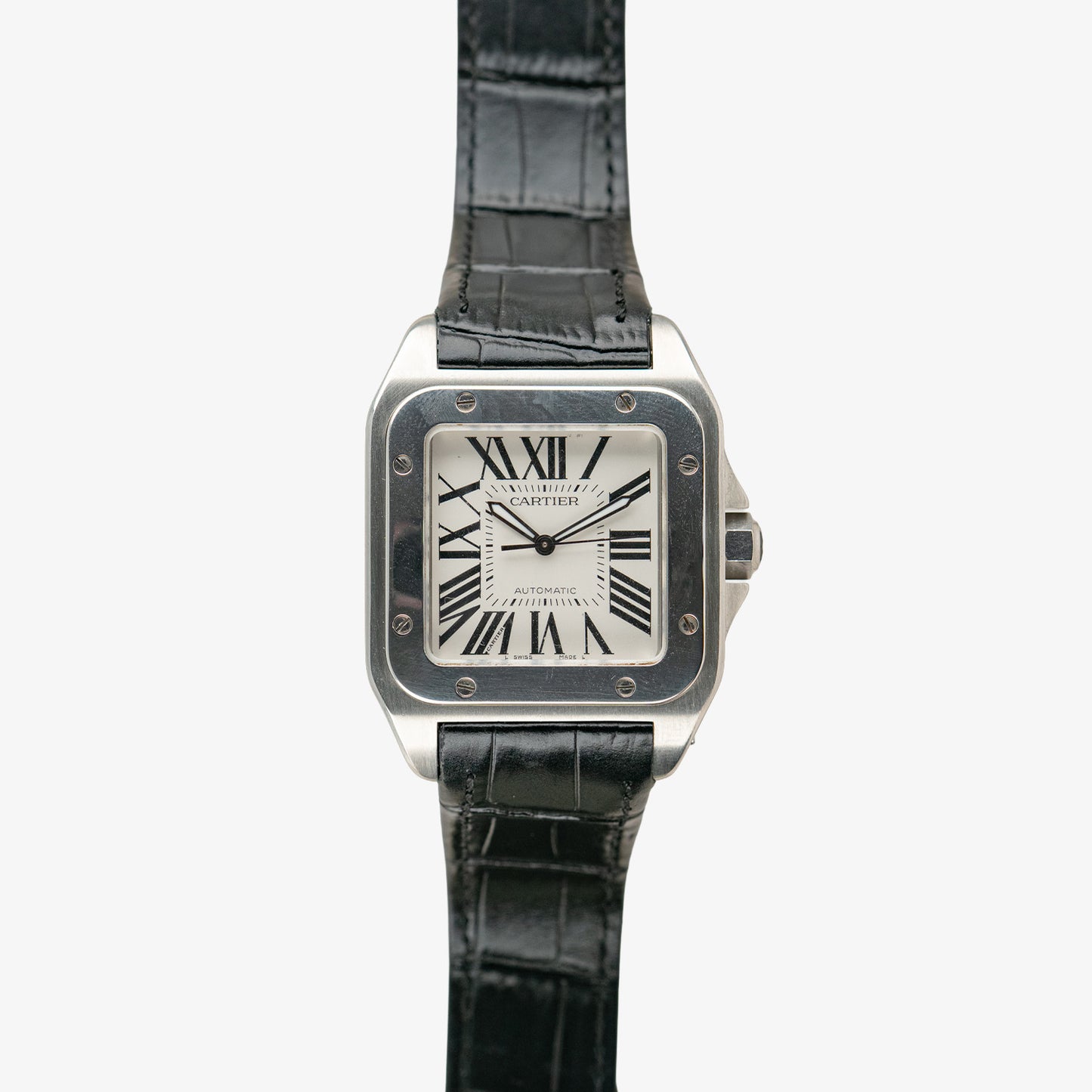 Cartier Santos 100 Automatic Silver Dial Steel 38mm
