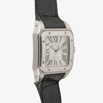 Cartier Santos 100 Automatic Silver Dial Steel 38mm
