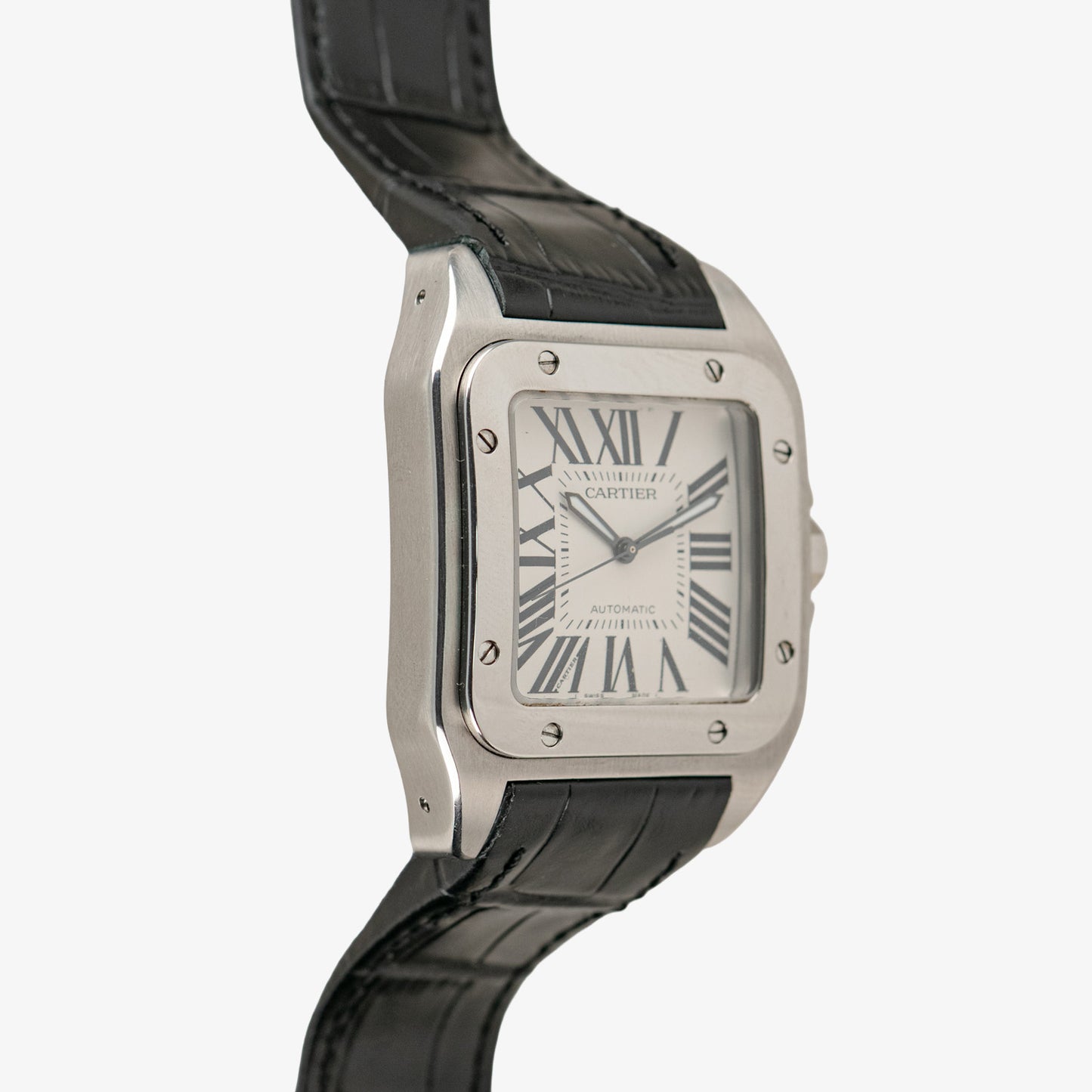 Cartier Santos 100 Automatic Silver Dial Steel 38mm