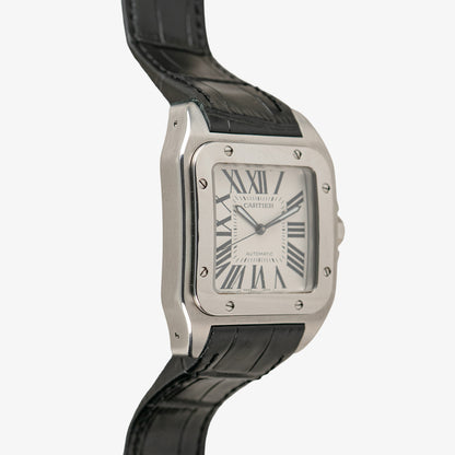 Cartier Santos 100 Automatic Silver Dial Steel 38mm