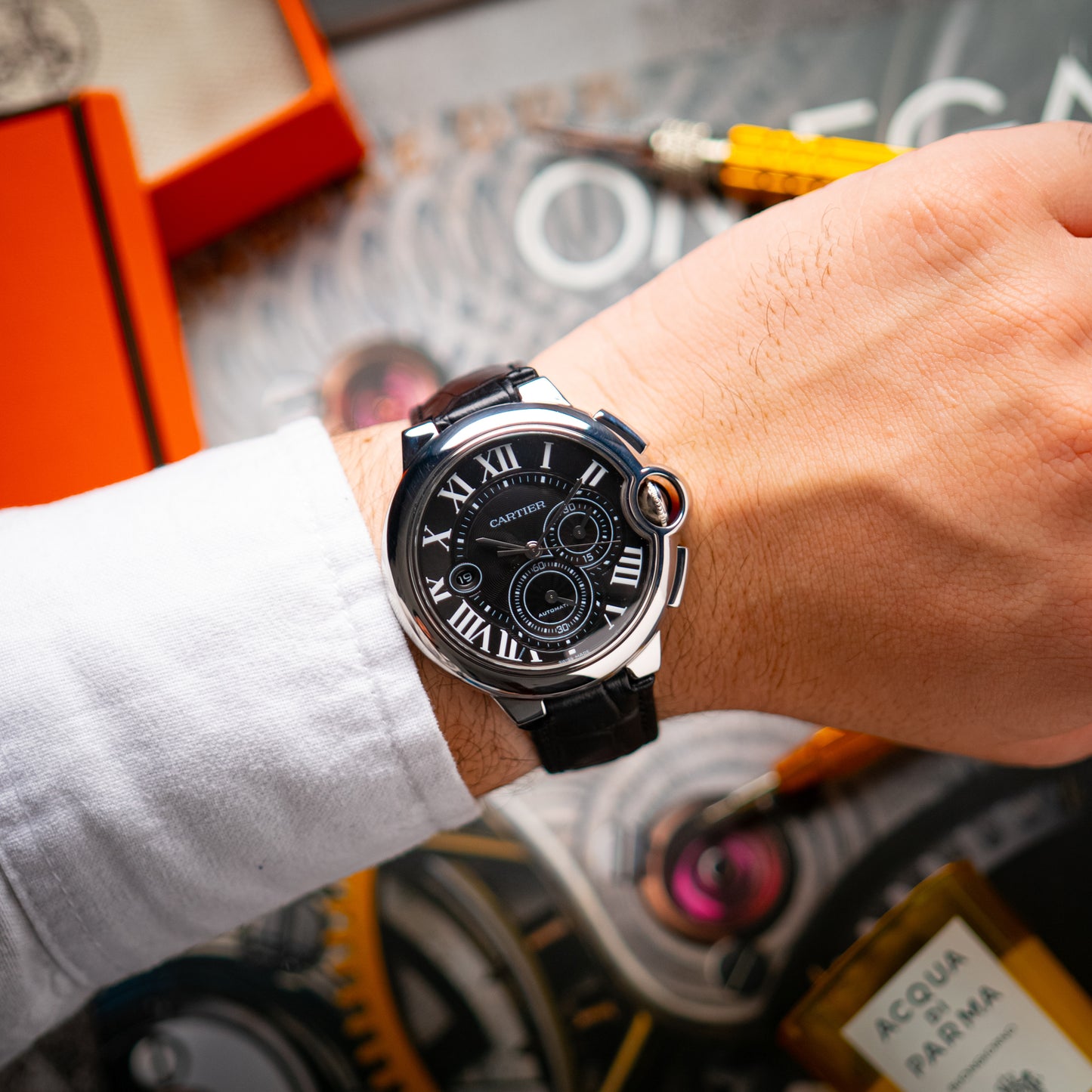 Cartier Ballon Bleu Automatic Chronograph Black Dial 44mm