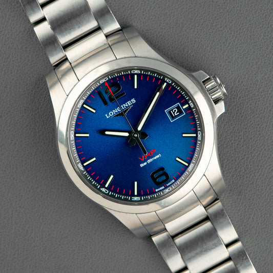 Longines Conquest V.H.P. Quartz Date Blue Dial 41mm