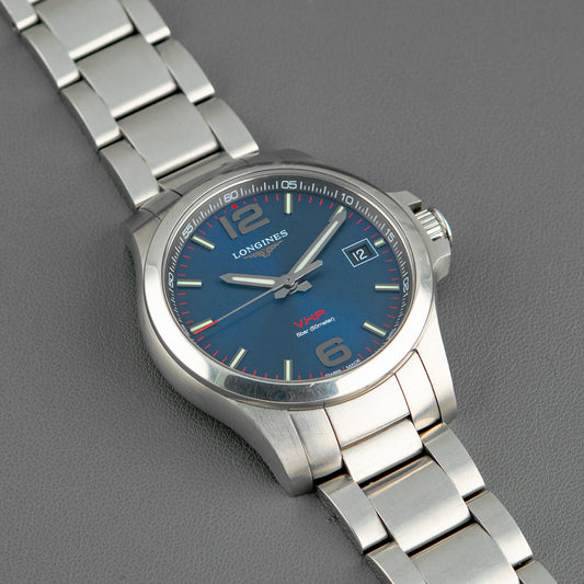 Longines Conquest V.H.P. Quartz Date Blue Dial 41mm