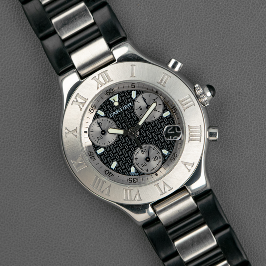 Cartier Must 21 Chronoscaph Quartz Steel & Rubber 38mm
