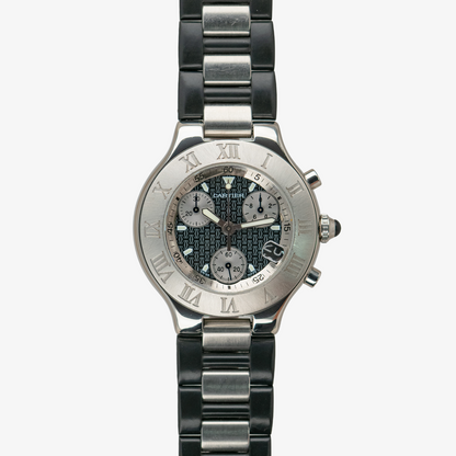 Cartier Must 21 Chronoscaph Quartz Steel & Rubber 38mm