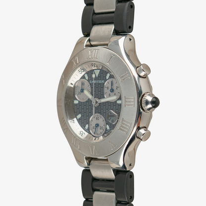 Cartier Must 21 Chronoscaph Quartz Steel & Rubber 38mm