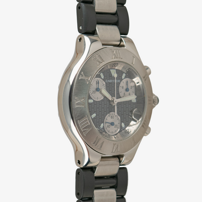 Cartier Must 21 Chronoscaph Quartz Steel & Rubber 38mm