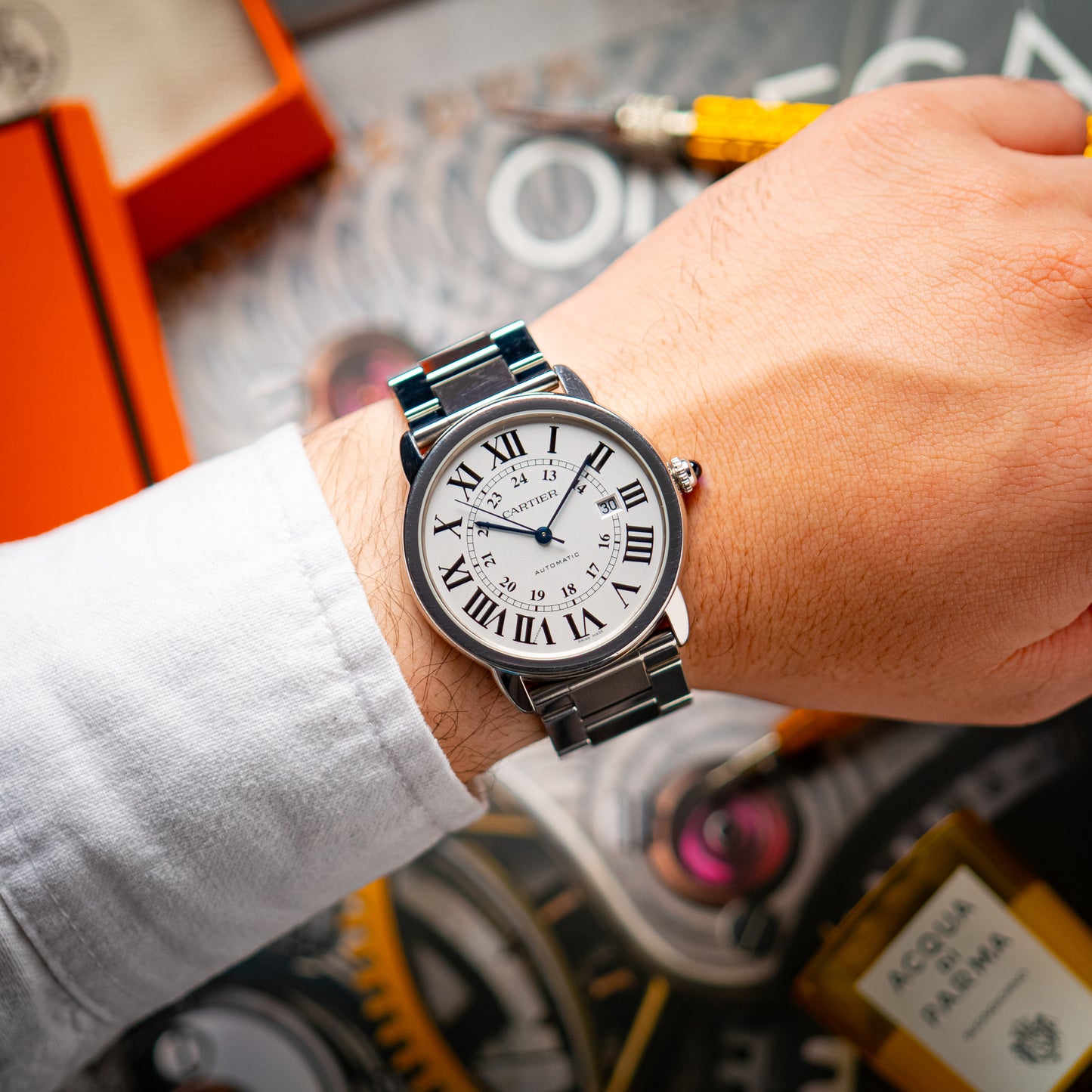 Cartier Ronde Solo XL Automatic Date White Dial 42mm