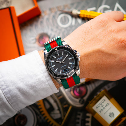 Gucci Dive 136.2 Quartz 200M Black NATO Strap 45mm