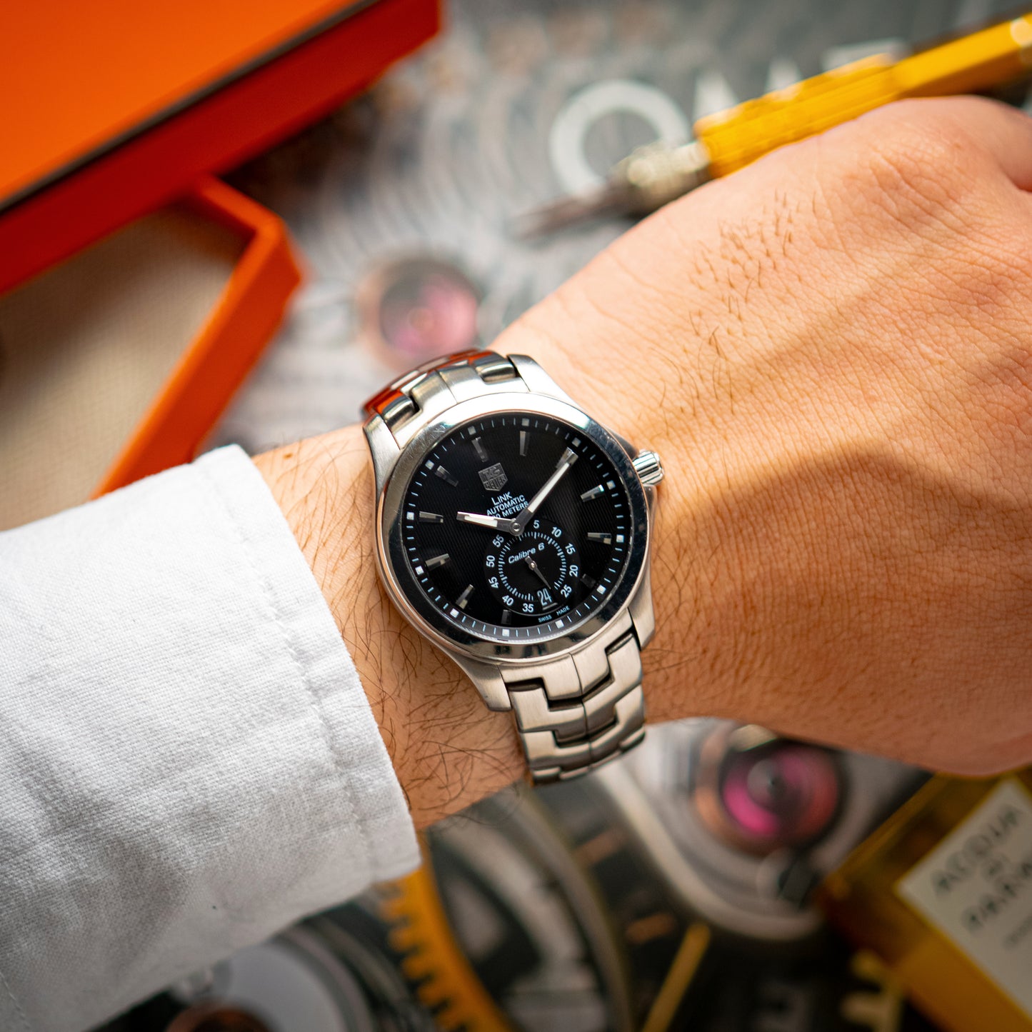 TAG Heuer Link Calibre 6 Steel Black Automatic 39mm