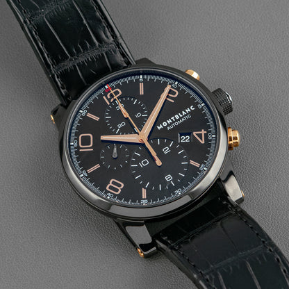Montblanc TimeWalker Chronograph Black Leather 43mm