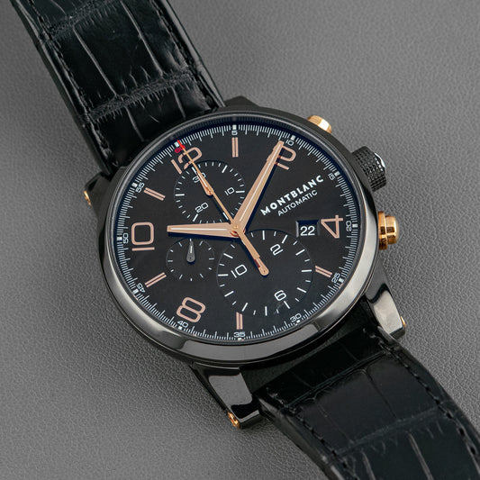 Montblanc TimeWalker Chronograph Black Leather 43mm