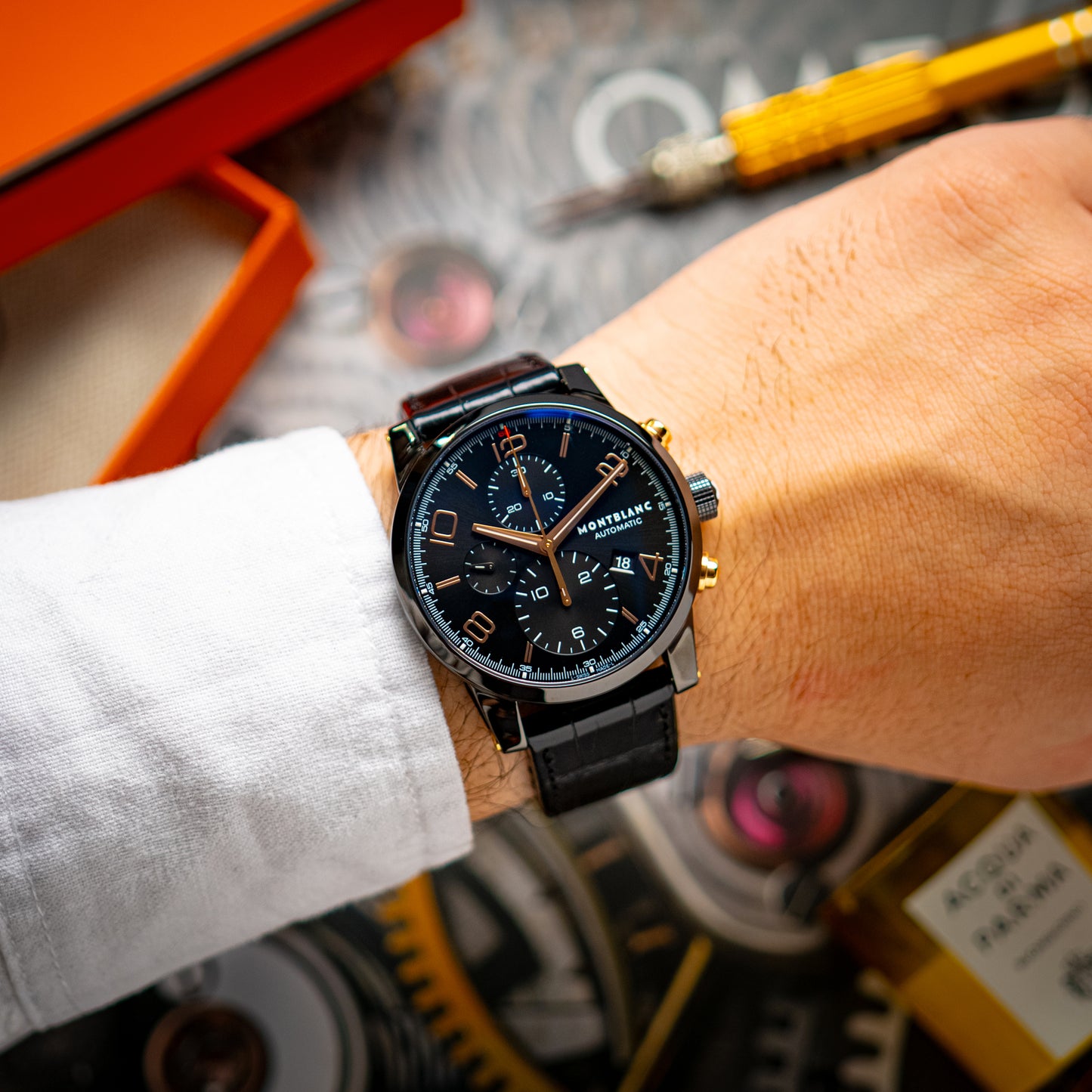 Montblanc TimeWalker Chronograph Black Leather 43mm