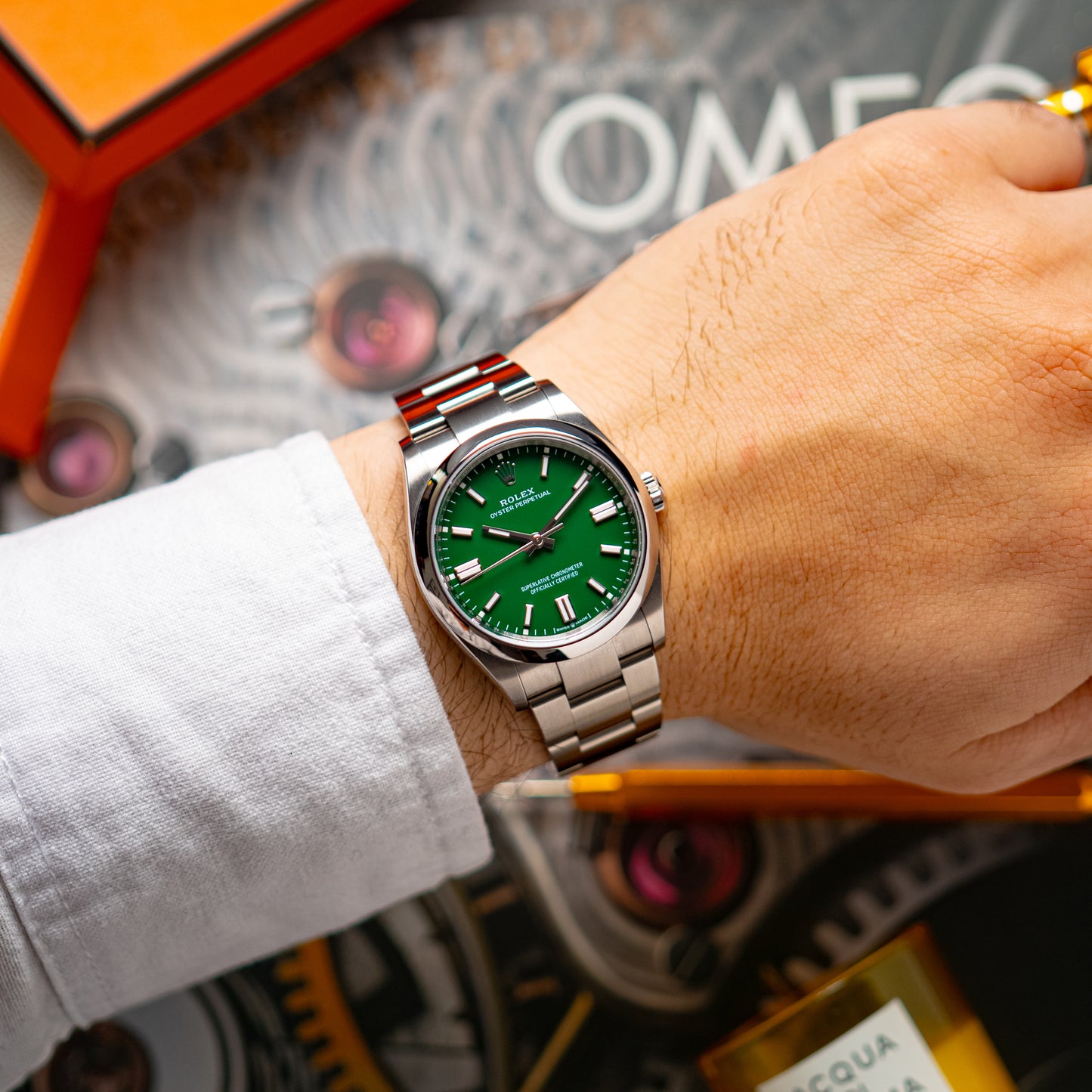 Rolex Oyster Perpetual 126000 Green Dial 36mm