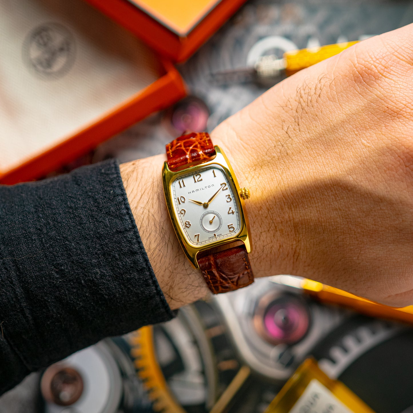 Hamilton Boulton Quartz Indiana Jones Gold Tone 27mm
