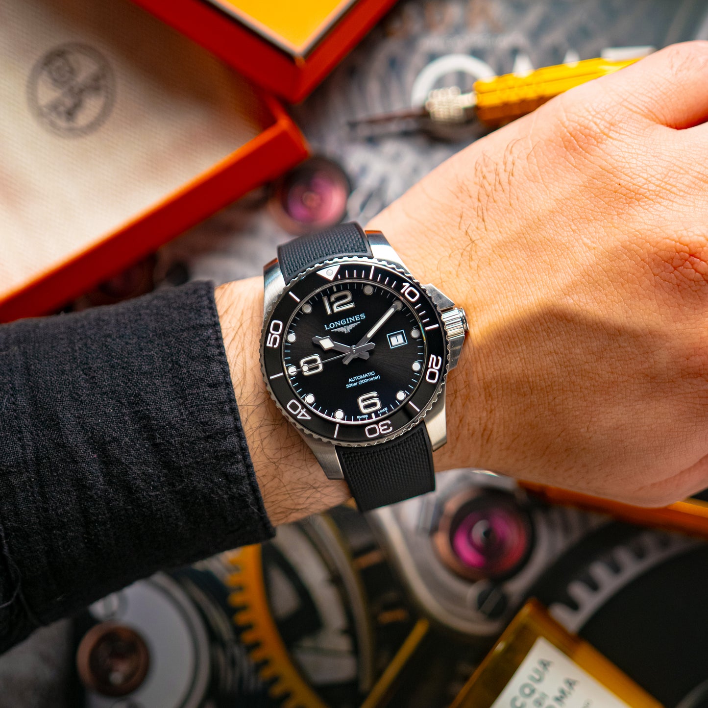 Longines HydroConquest Automatic Black Dial Rubber 43mm