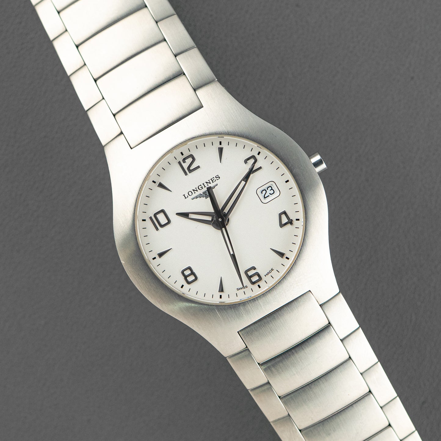 Longines Opposition Quartz Date White Dial 34mm