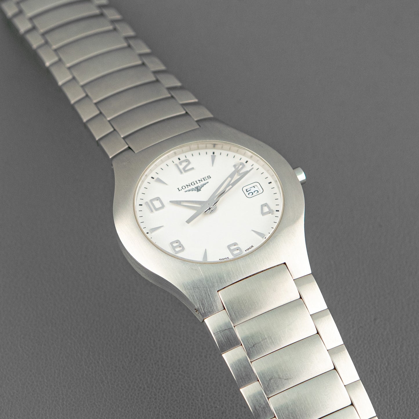 Longines Opposition Quartz Date White Dial 34mm