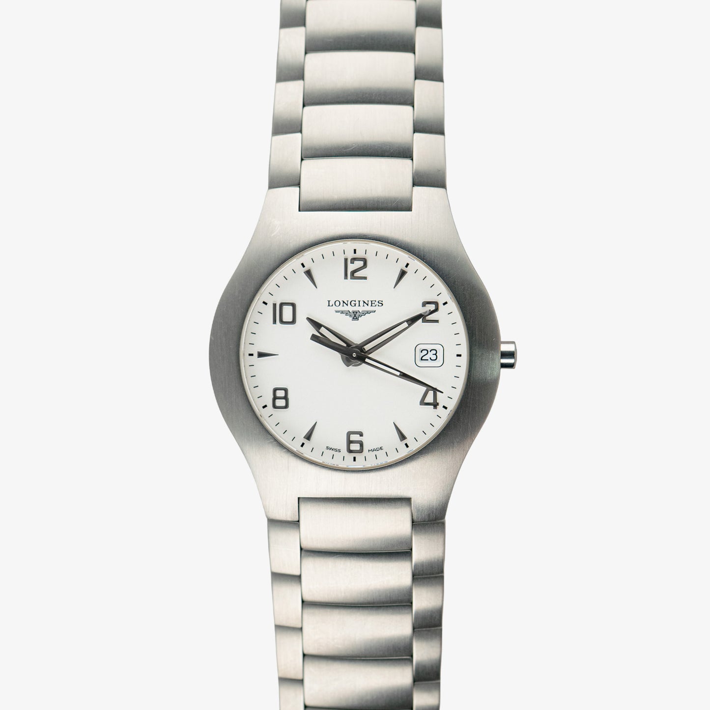 Longines Opposition Quartz Date White Dial 34mm