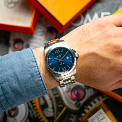 Longines Conquest Quartz Date Blue Dial 41mm