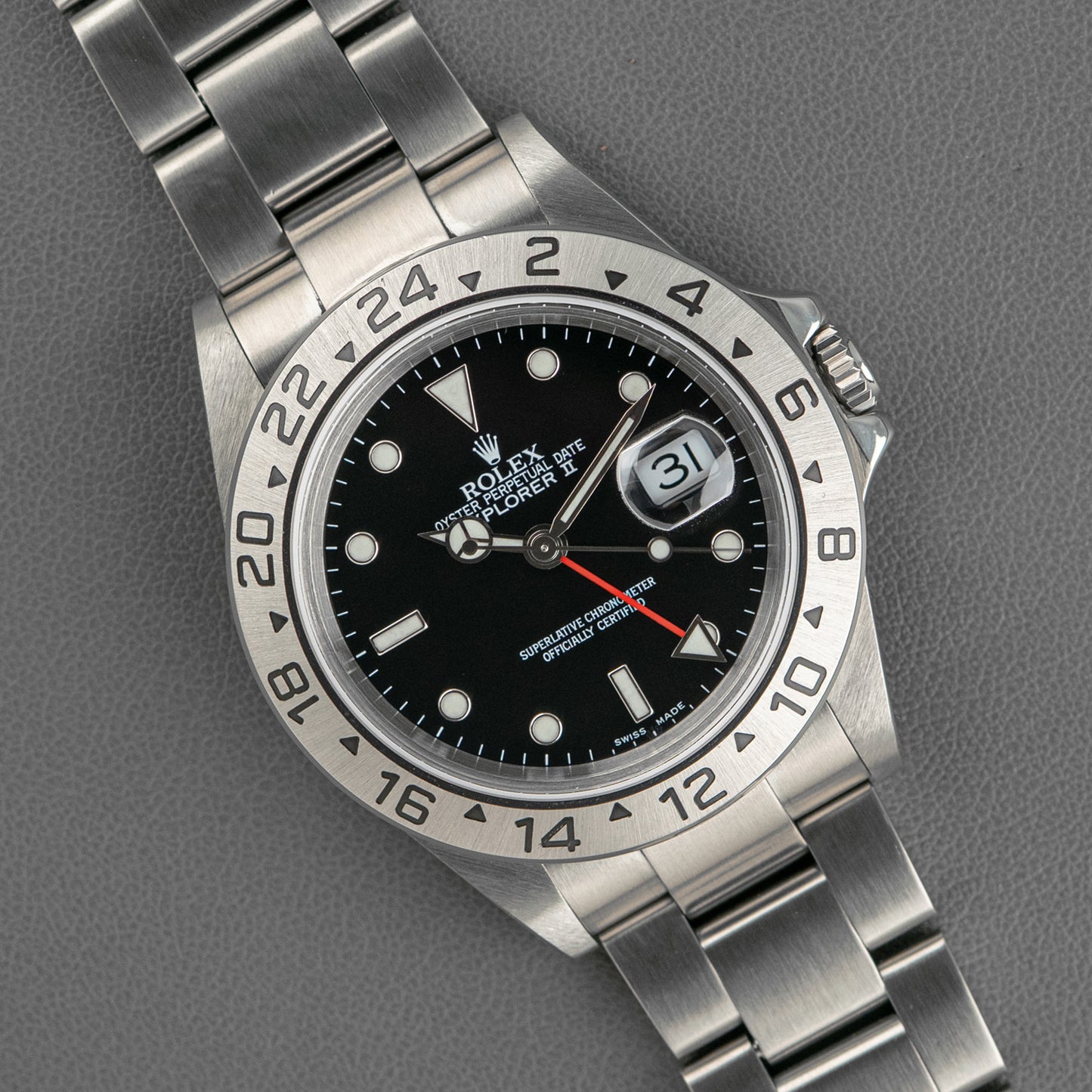 Rolex Explorer II 16570 Automatic GMT Black Dial 40mm