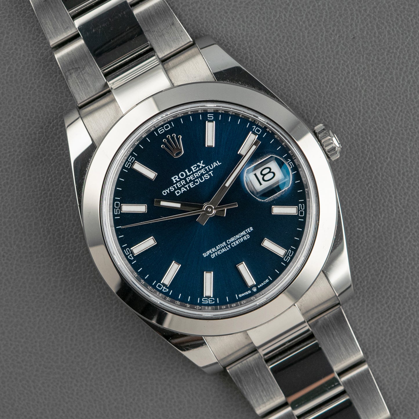 Rolex Datejust 126300 Blue Dial Smooth Bezel 41mm