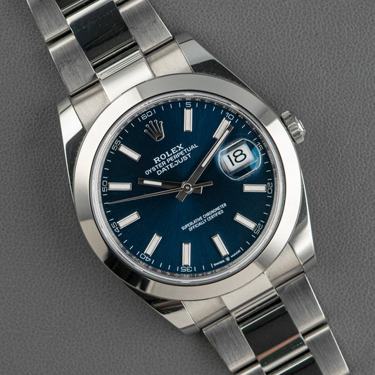 Rolex Datejust 126300 Blue Dial Smooth Bezel 41mm