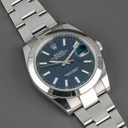 Rolex Datejust 126300 Blue Dial Smooth Bezel 41mm