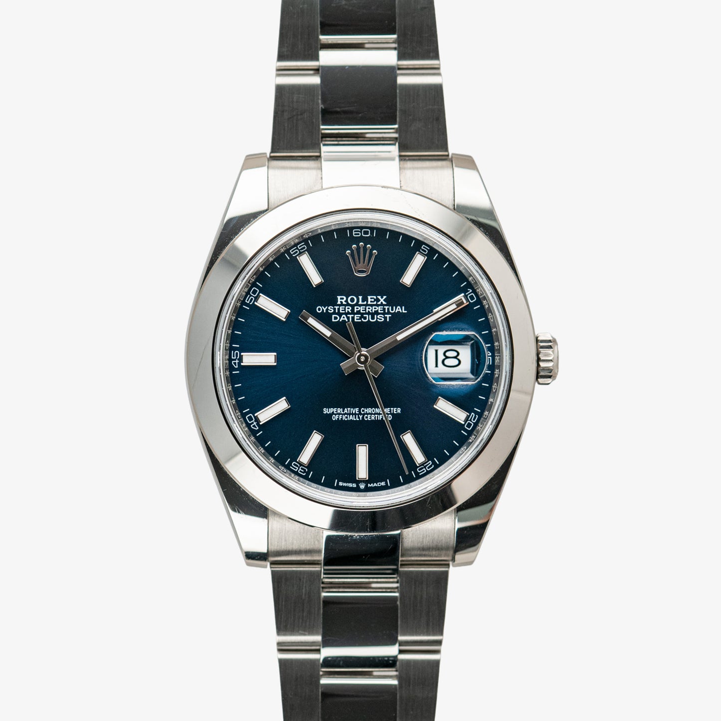 Rolex Datejust 126300 Blue Dial Smooth Bezel 41mm