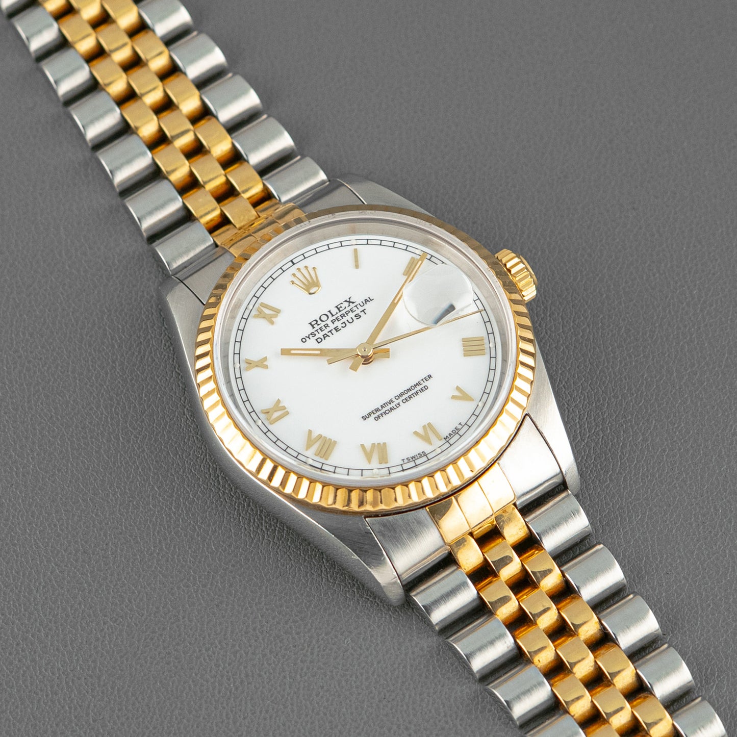 Rolex Datejust 16233 Two-Tone White Roman Dial 36mm