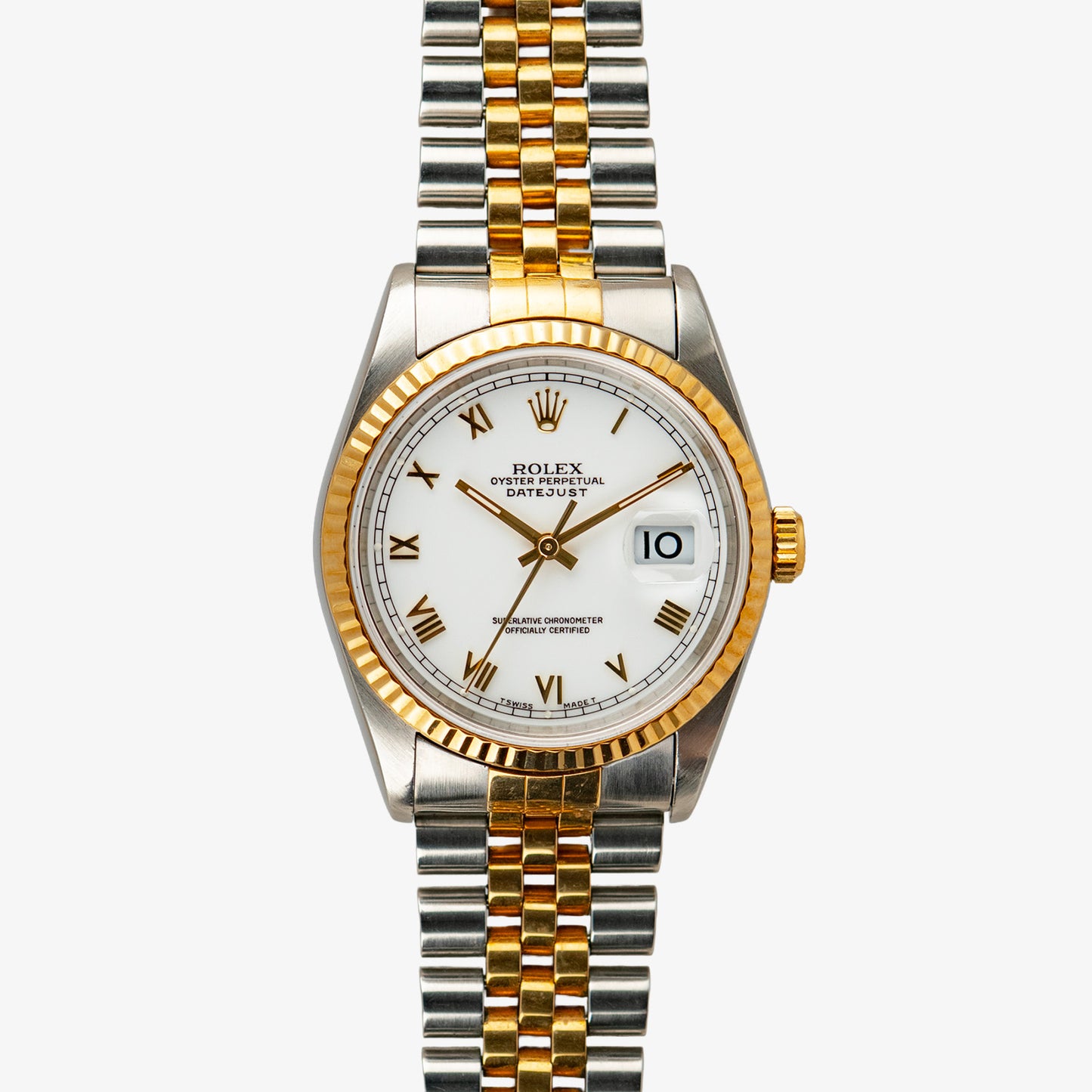 Rolex Datejust 16233 Two-Tone White Roman Dial 36mm