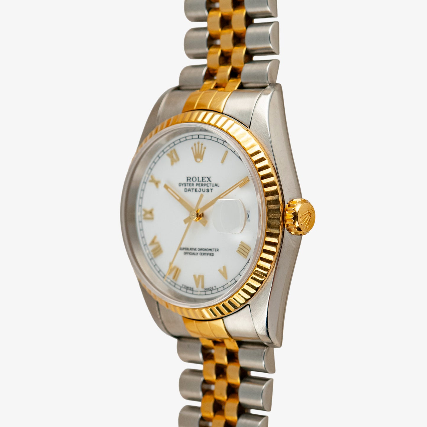 Rolex Datejust 16233 Two-Tone White Roman Dial 36mm