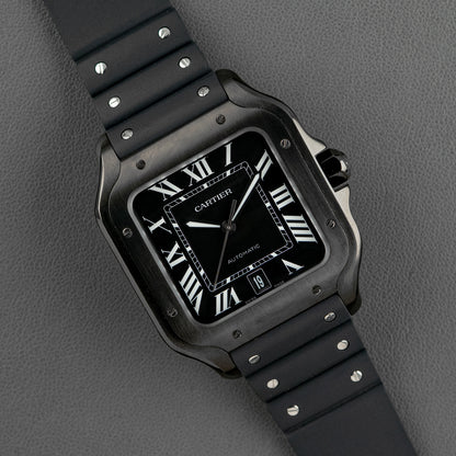 Cartier Santos Large ADLC Black Dial Automatic 39.8mm