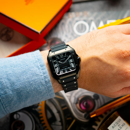 Cartier Santos Large ADLC Black Dial Automatic 39.8mm